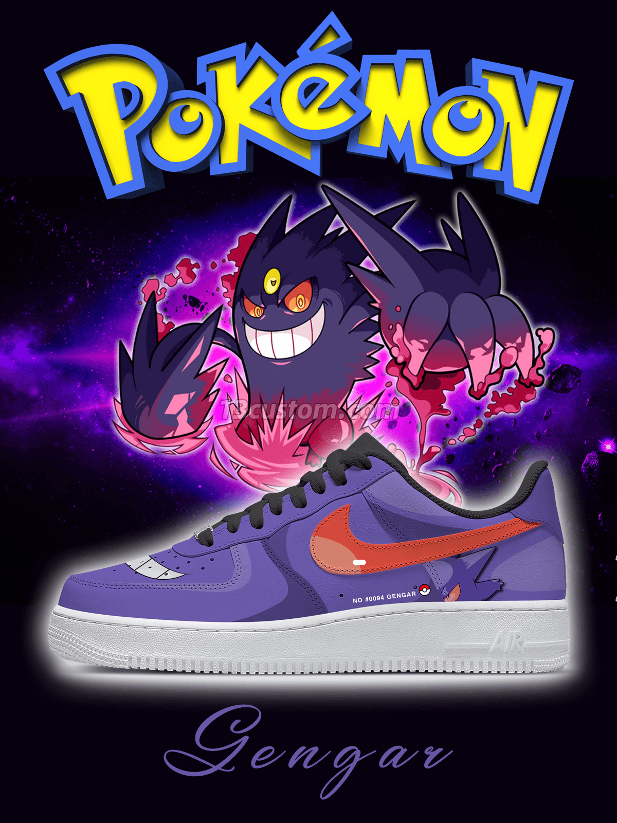 No.0094 Gengar Style 1 Custom Sneakers