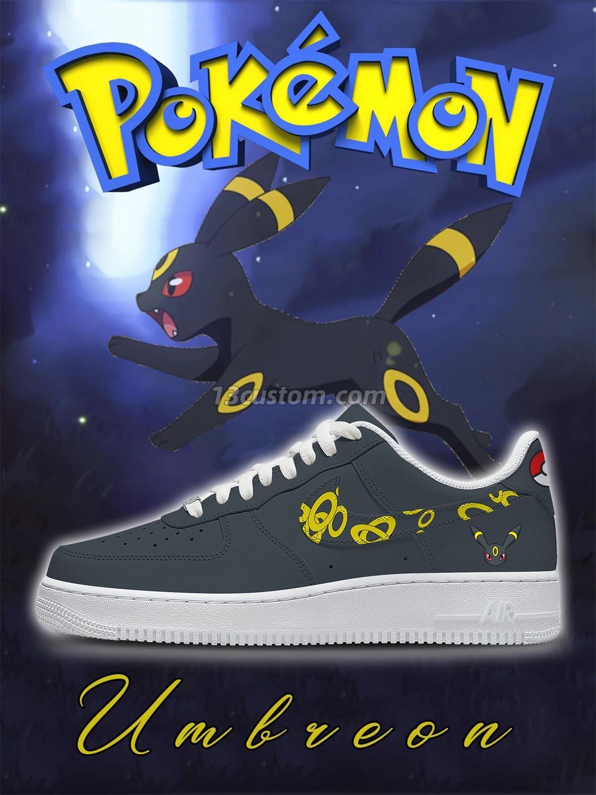 No.0197 Umbreon Style 2 Custom Sneakers