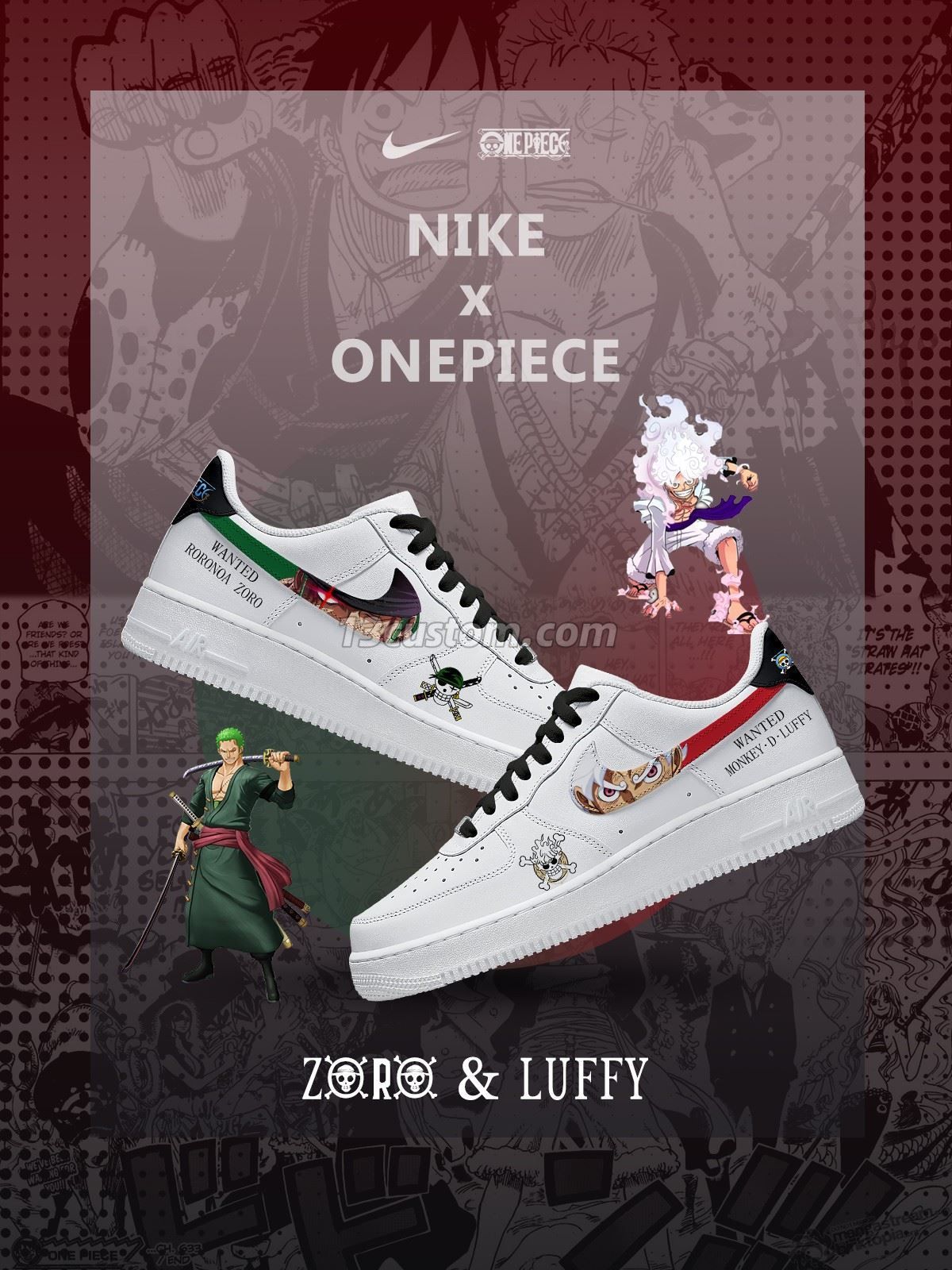 Luffy & Zoro Custom Sneakers
