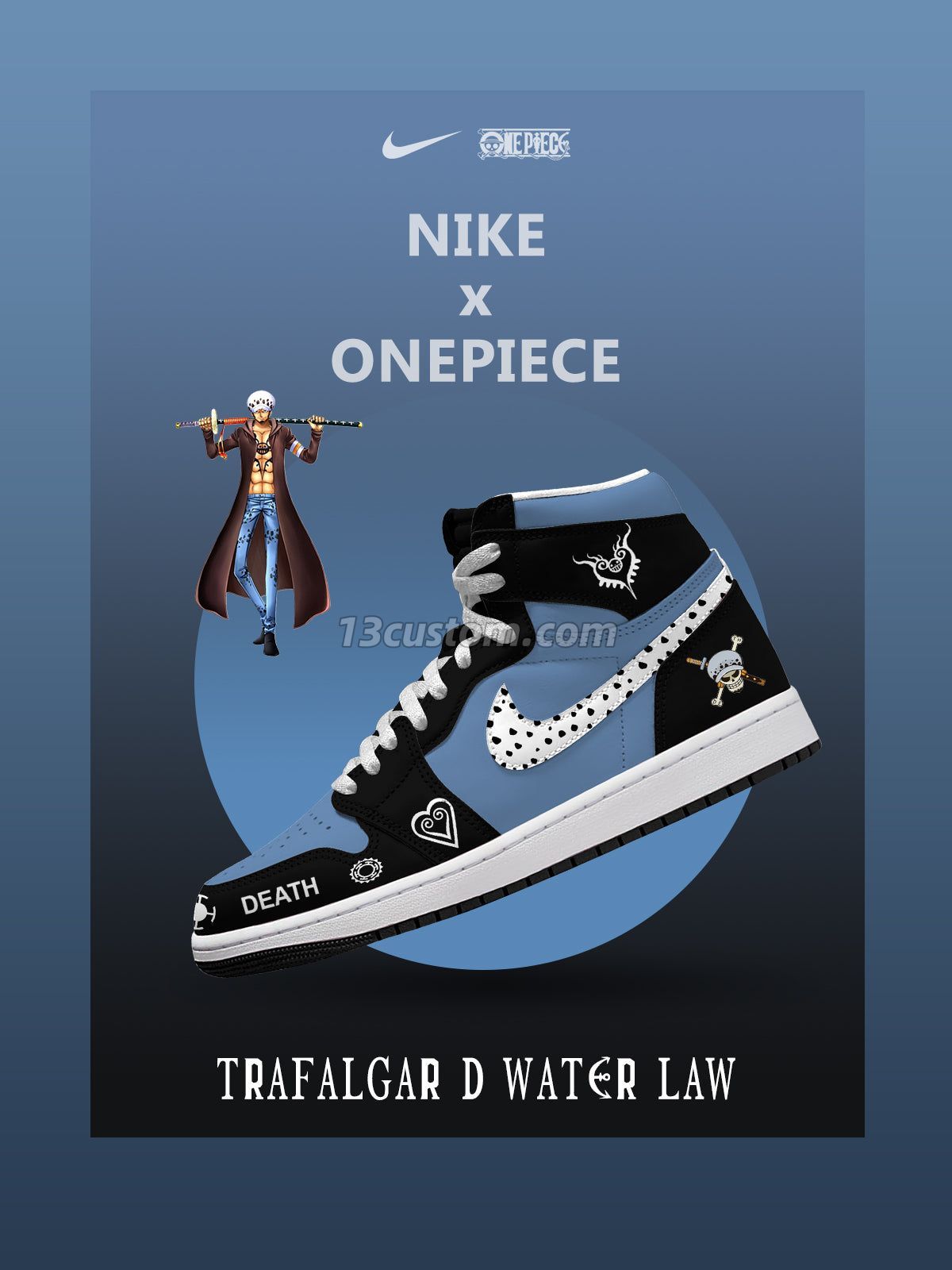 Trafalgar D. Water Law V.1 Custom High-Top Sneakers