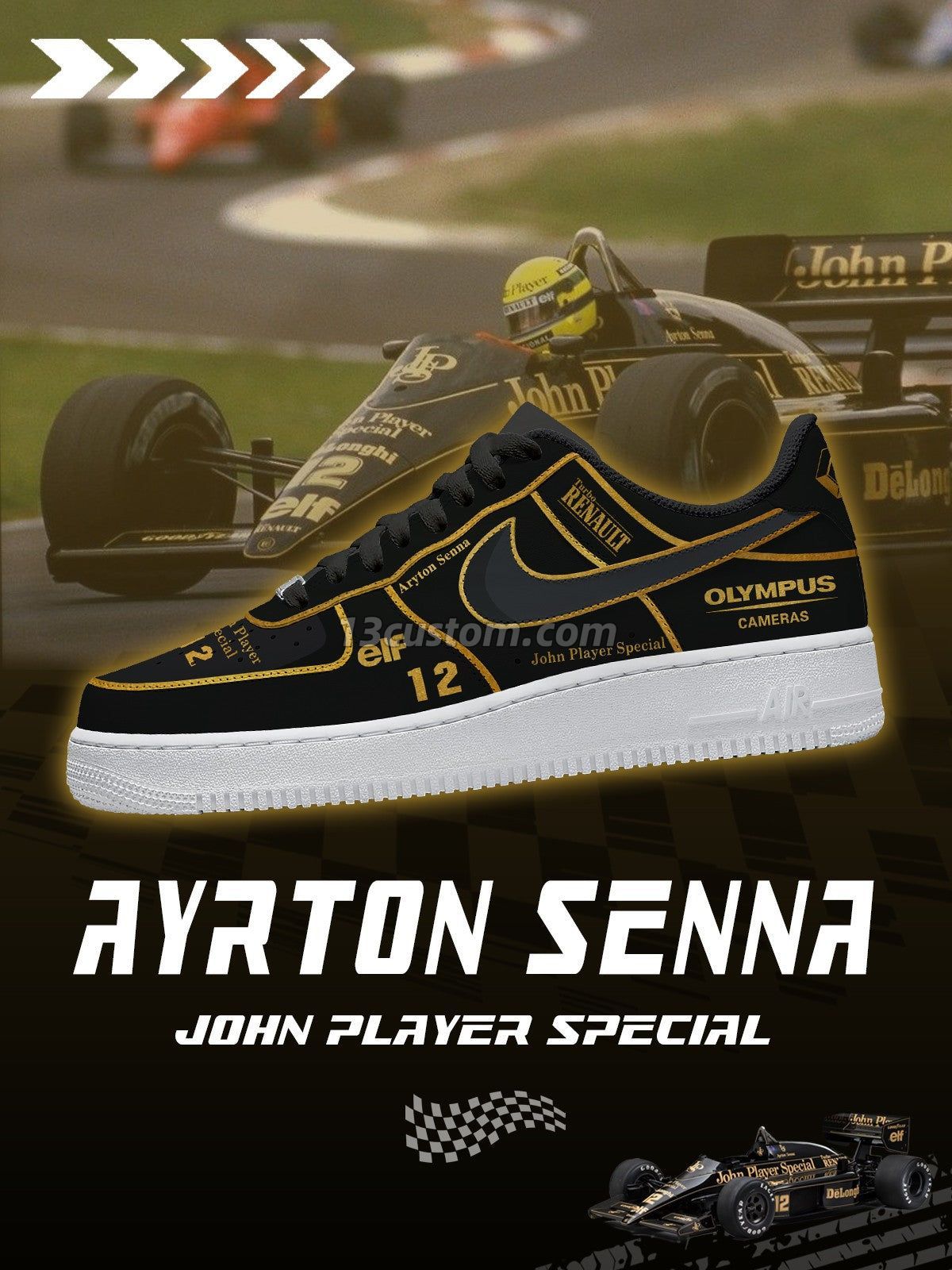 Ayrton Senna John Player Special V.1 Custom Sneakers