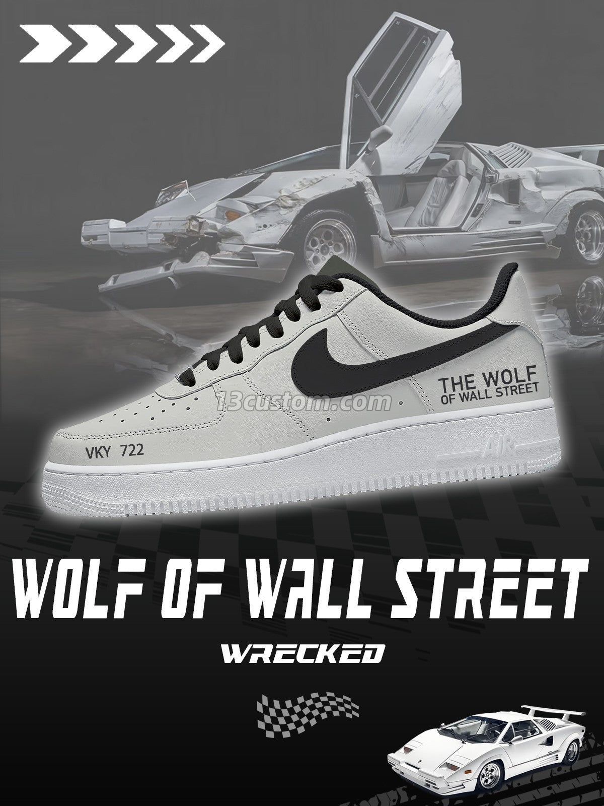 Wrecked Countach V.1 Custom Sneakers