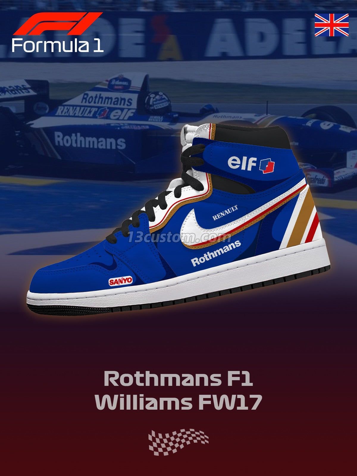 Williams FW17 F.1 V.1 Custom High-Top Sneakers