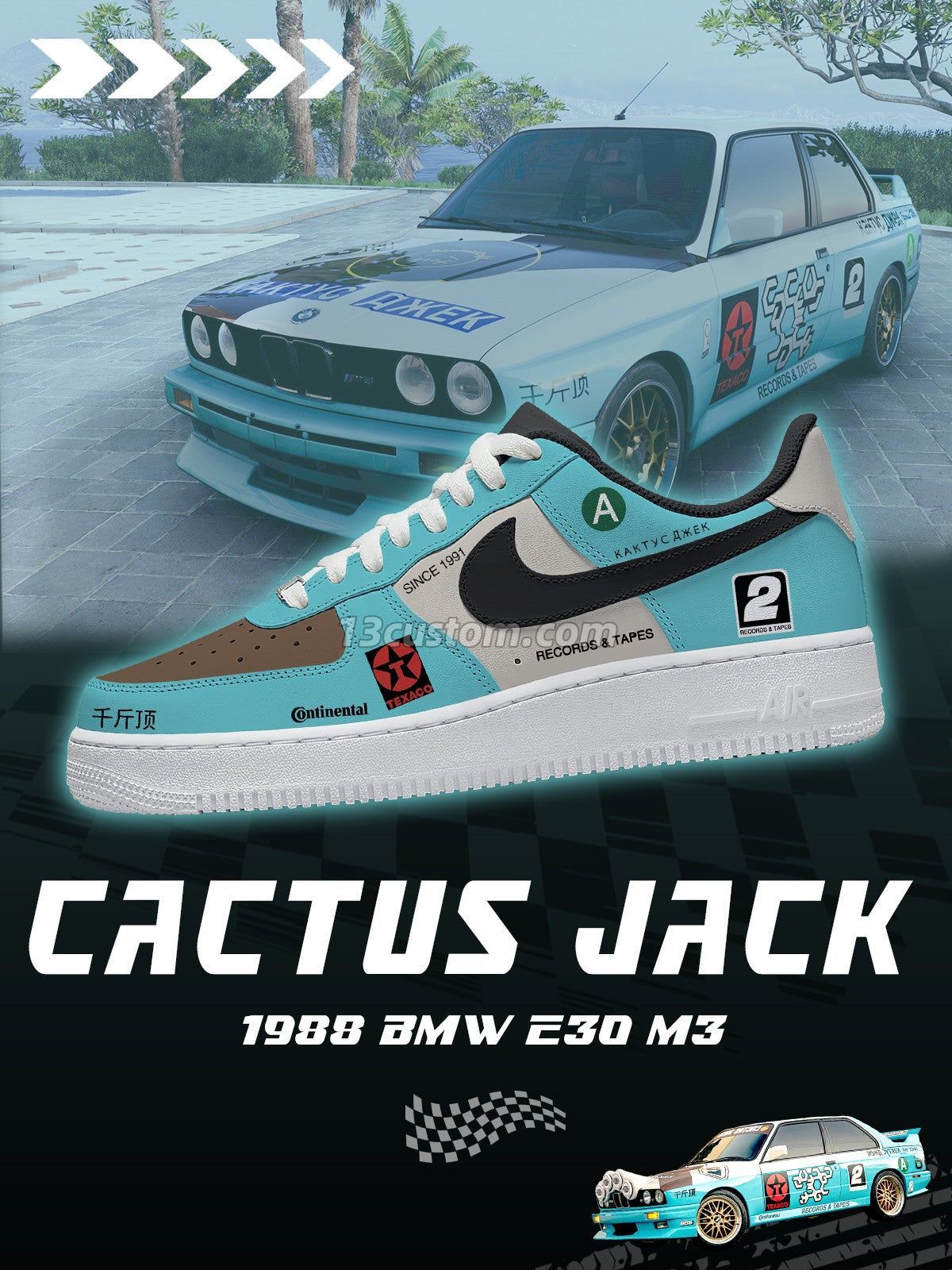 Cactus Jack 1988 E30 M3 V.1 Custom Sneakers