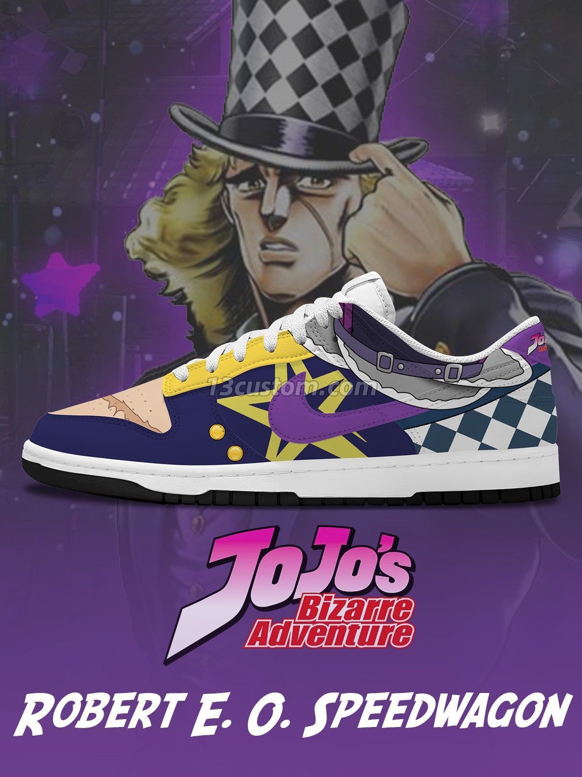 Robert E. O. Speedwagon V.2 Custom Court-Low Sneakers
