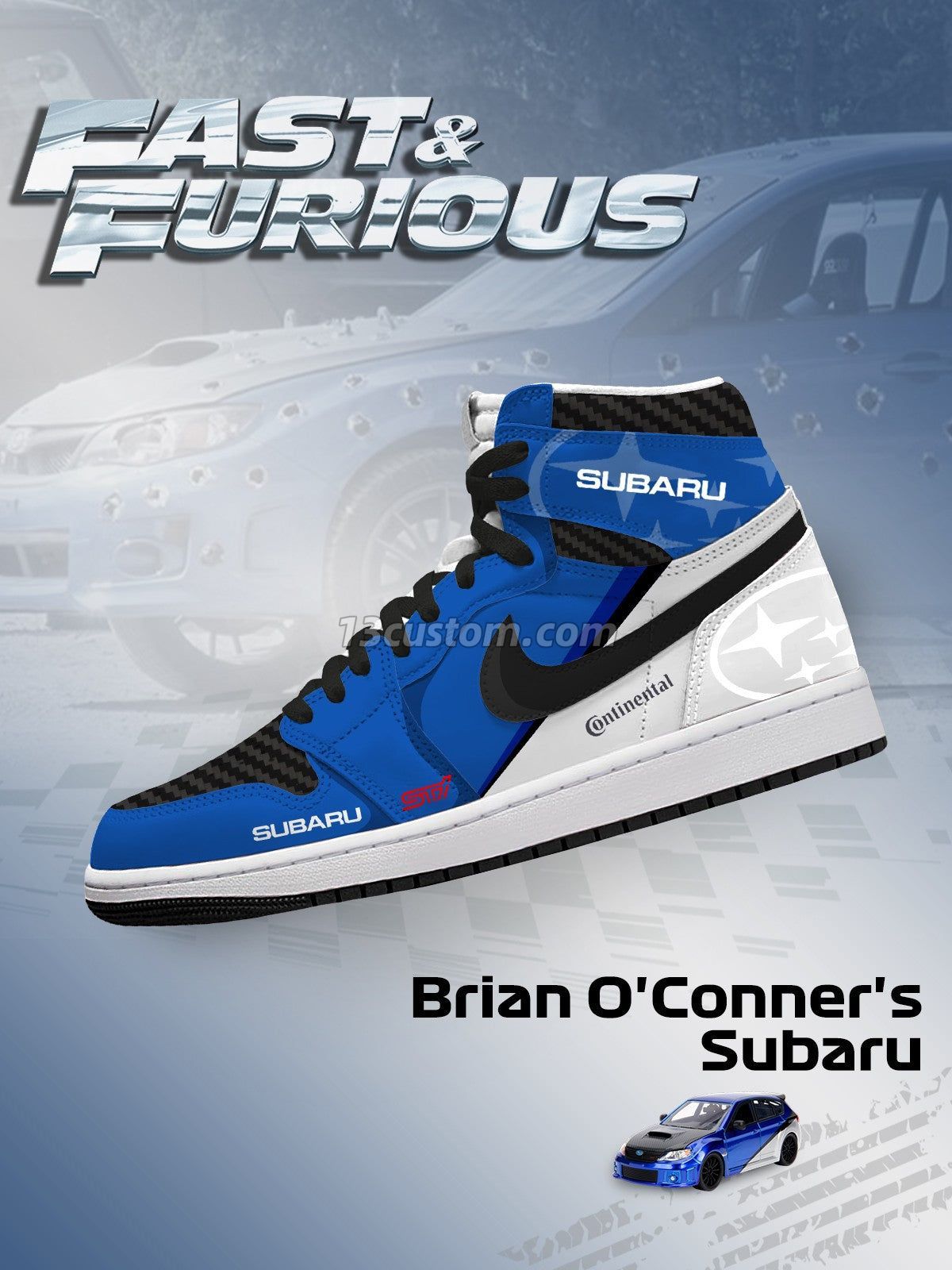 Brian O'Conner's Impreza WRX STI V.1 Custom High-Top Sneakers
