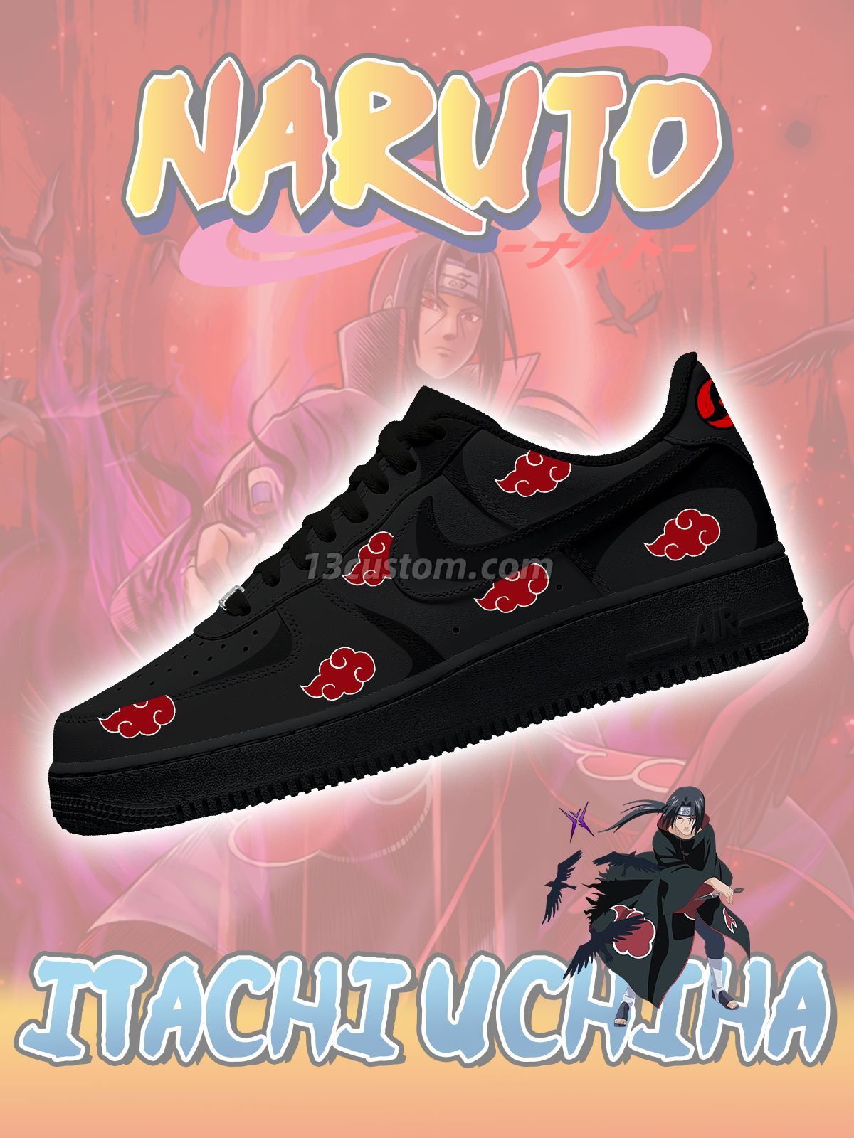 Akatsuki Itachi Uchiha No.5 Custom Sneakers