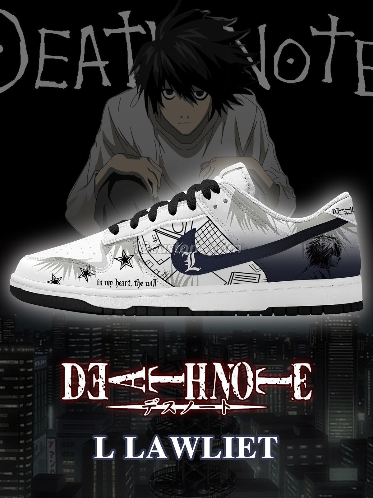L Lawliet V.3 Custom SB-Style Sneakers