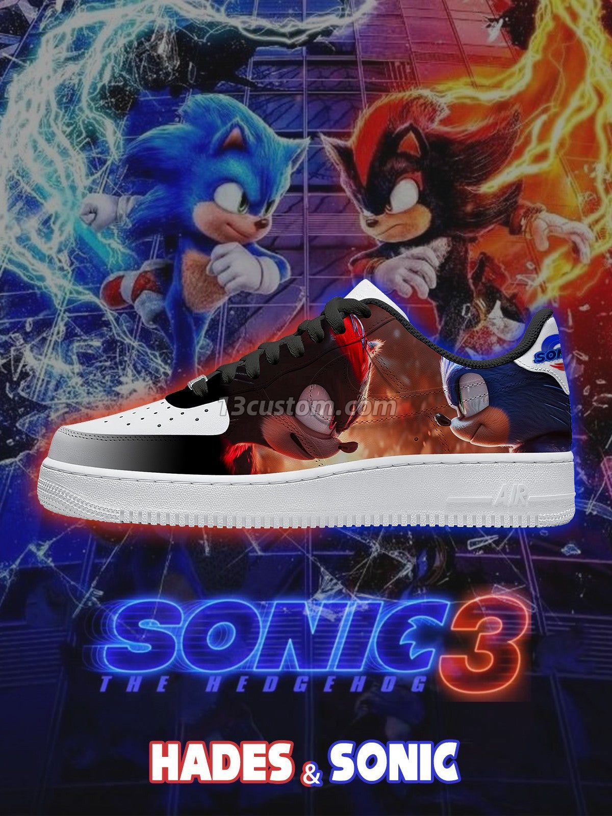 Hades and Sonic V.1 Custom Sneakers