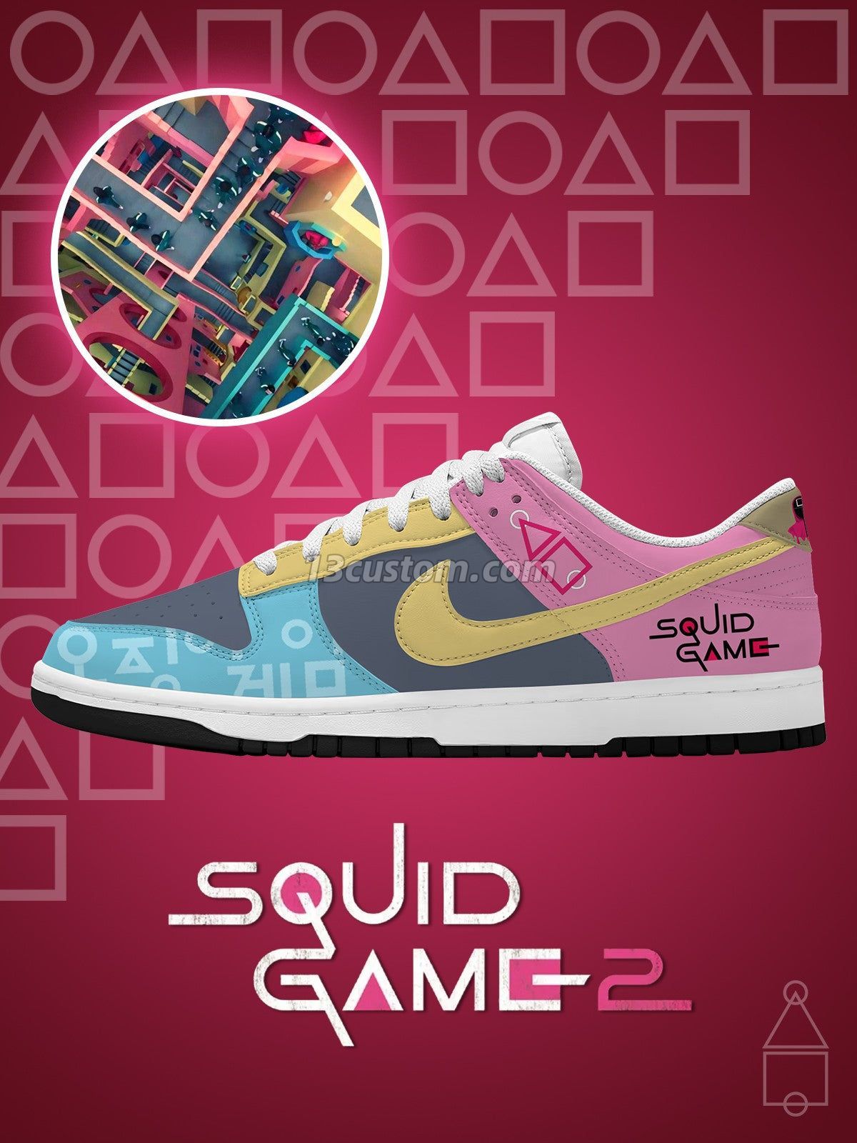 Crazy Stairs V.1 Custom Court-Low Sneakers