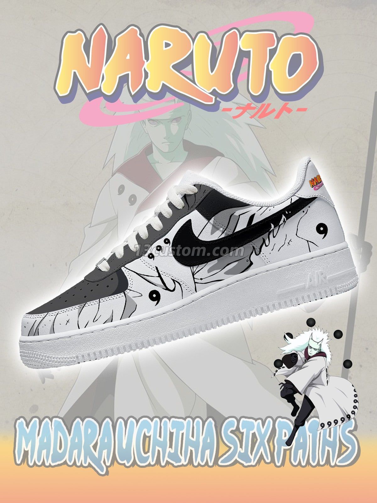 Madara Uchiha Six Paths V.1 Custom Sneakers