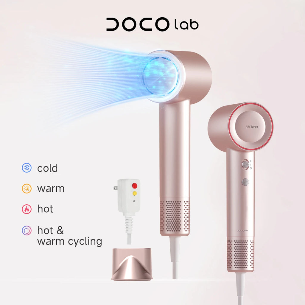 DOCO LAB Professional Hair Dryer 110000 RPM High-Speed Brushless Motor for Fast Drying Anti-static Negative Ion Technology Hair